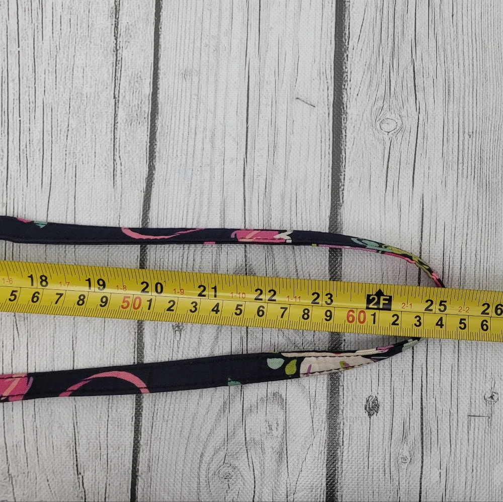 Vera Bradley Hipster Crossbody RIBBONS Winter 2012 Navy Blue Floral Pink - Picture 11 of 16